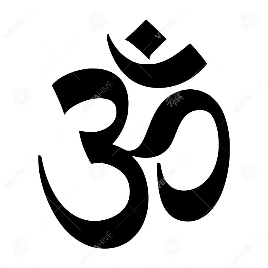 Black Om Symbol Vector Illustration