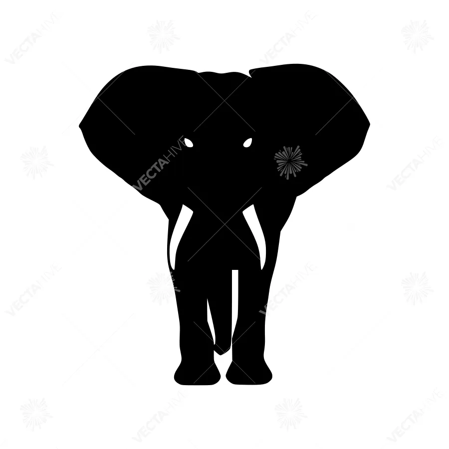 Black Elephant Silhouette Vector Illustration