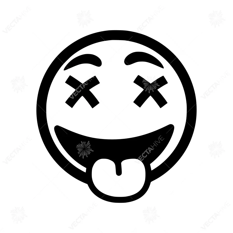 Black & White Smiley Face Sticker