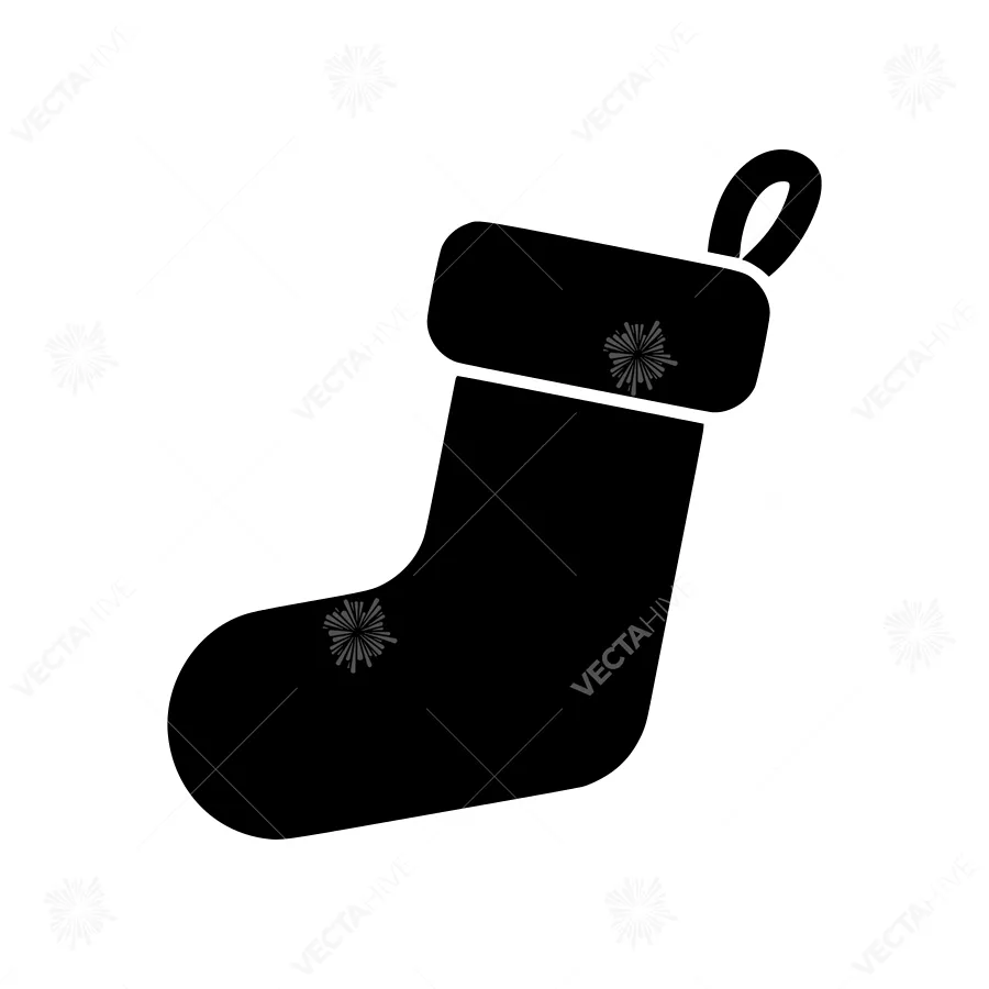 Black Christmas Stocking Icon