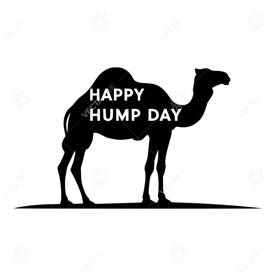 Happy Hump Day Camel Silhouette Graphic