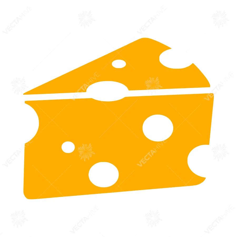 Cheese Slice Icon - Vector Illustration