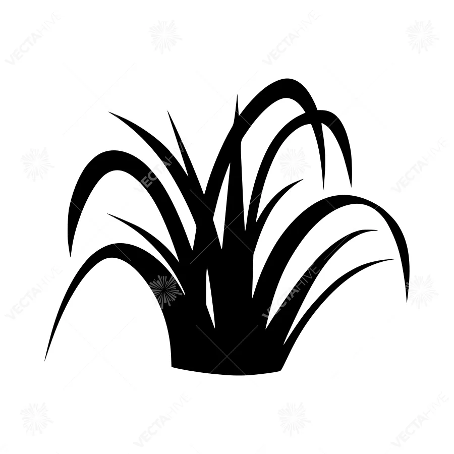 Black Grass Icon - Simple Vector Illustration