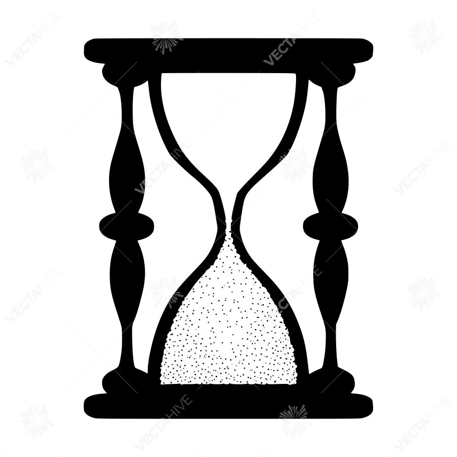 Vintage Sand Timer Silhouette Icon