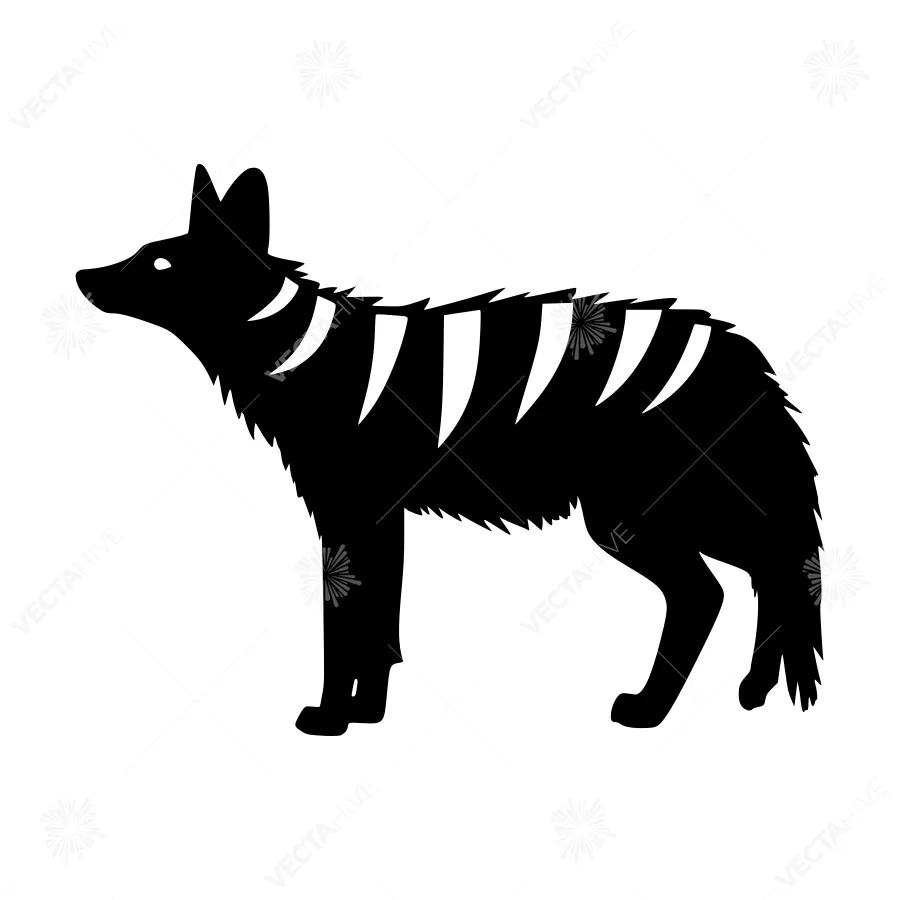 Silhouette Wolf Skeleton Graphic
