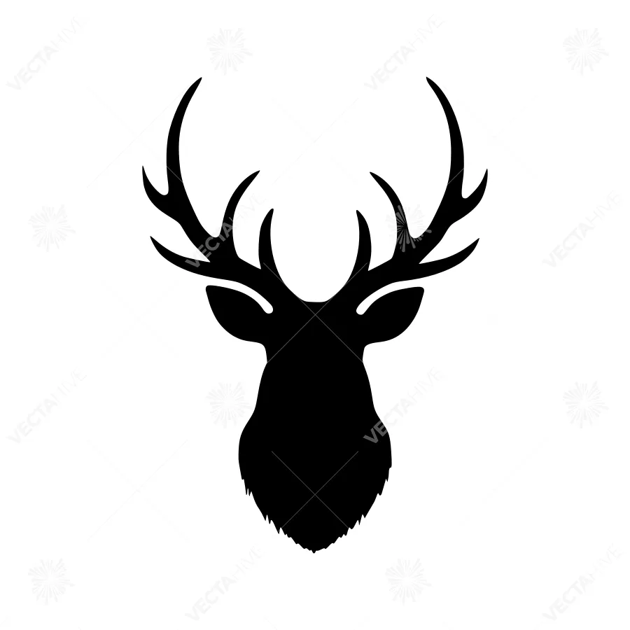 Silhouette Deer Head Graphic