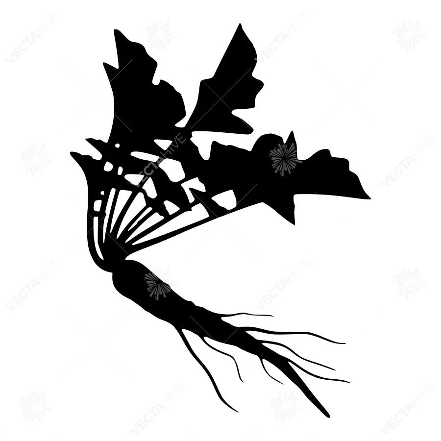 Black Leaf Silhouette - Minimalist Design