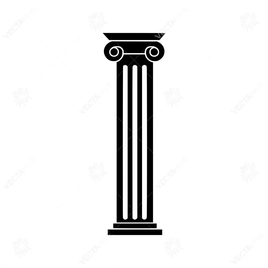 Classic Column Icon - Black on White