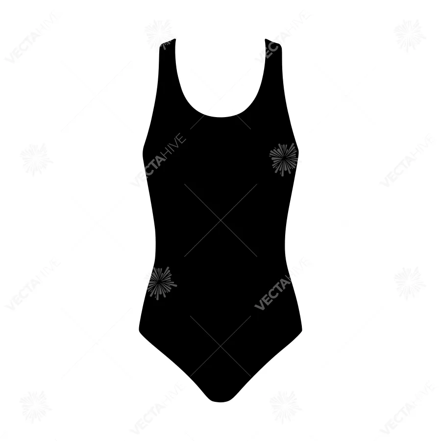 Black Swimsuit Silhouette Icon