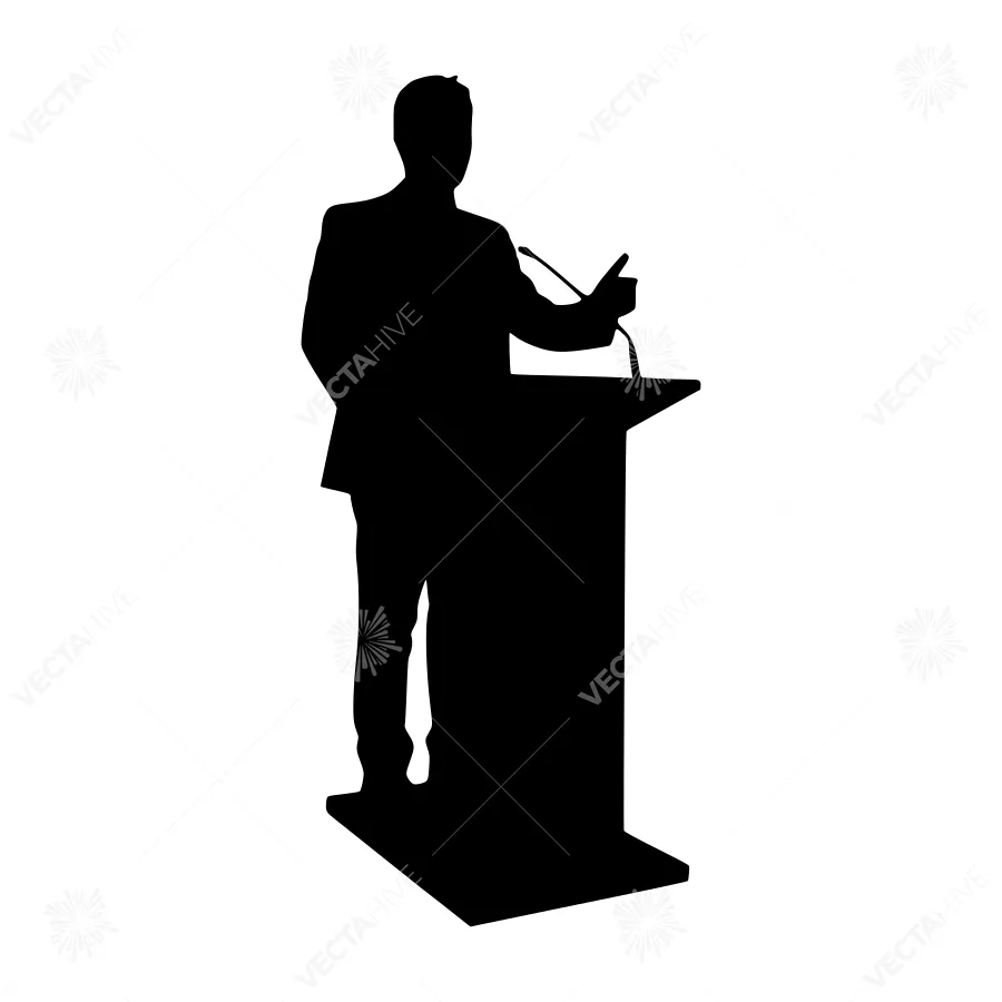 Silhouette Speaker Podium Presentation