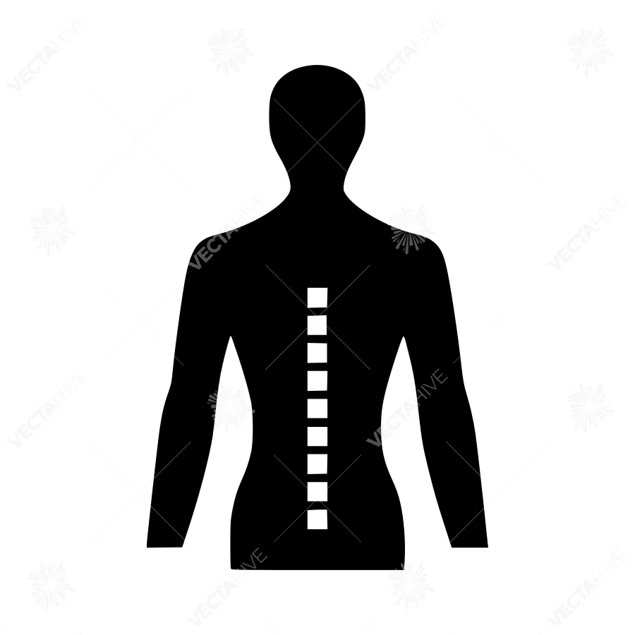 Back Pain Icon - Simple Silhouette