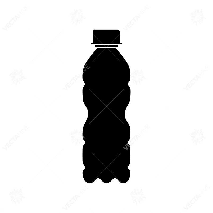 Plastic Water Bottle Silhouette Icon
