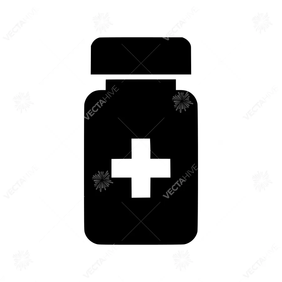 Medical Bottle Icon - Plus Sign