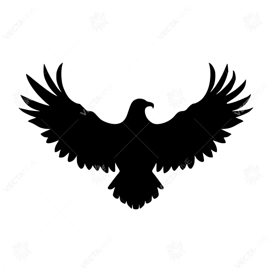 Black Eagle Silhouette Vector Graphic