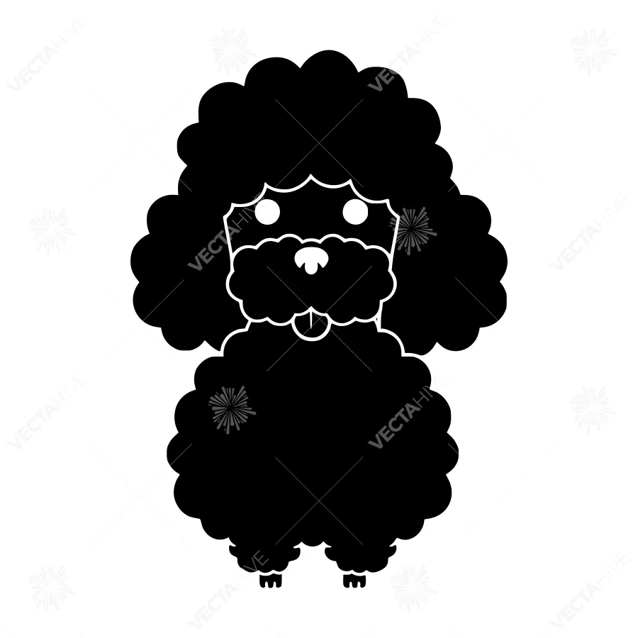 Black Poodle Silhouette Vector Illustration