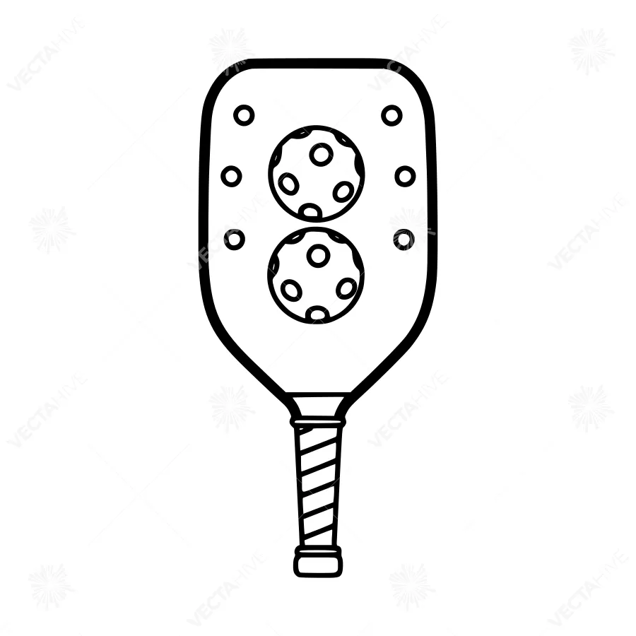 Paddle Tennis Racket Line Art Icon