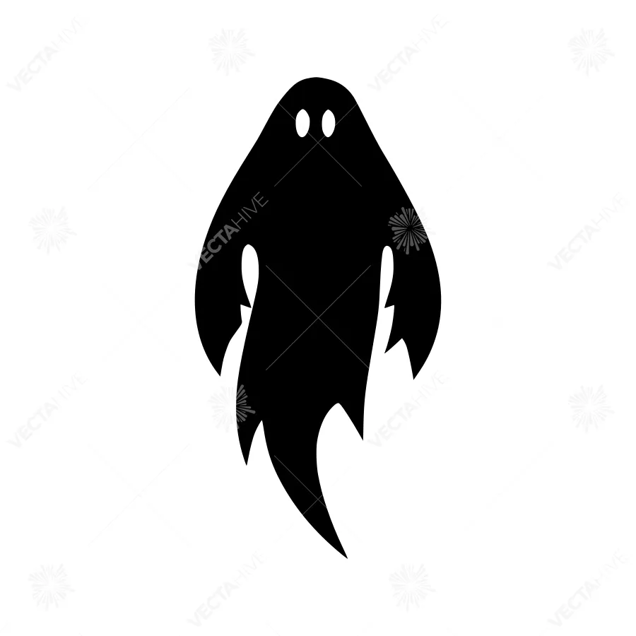Minimal Ghost Silhouette Vector Icon