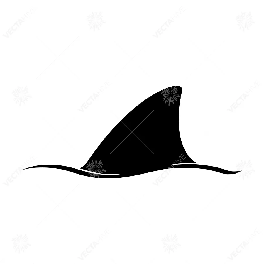 Shark Fin Silhouette Vector Icon