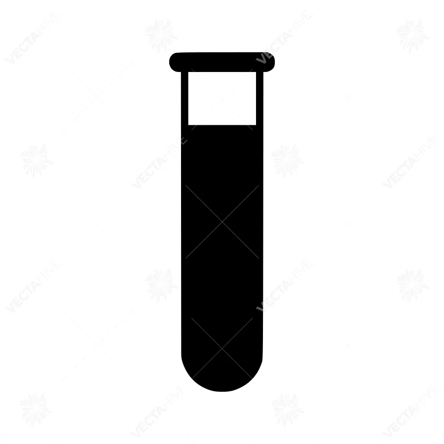 Test Tube Icon - Black Outline
