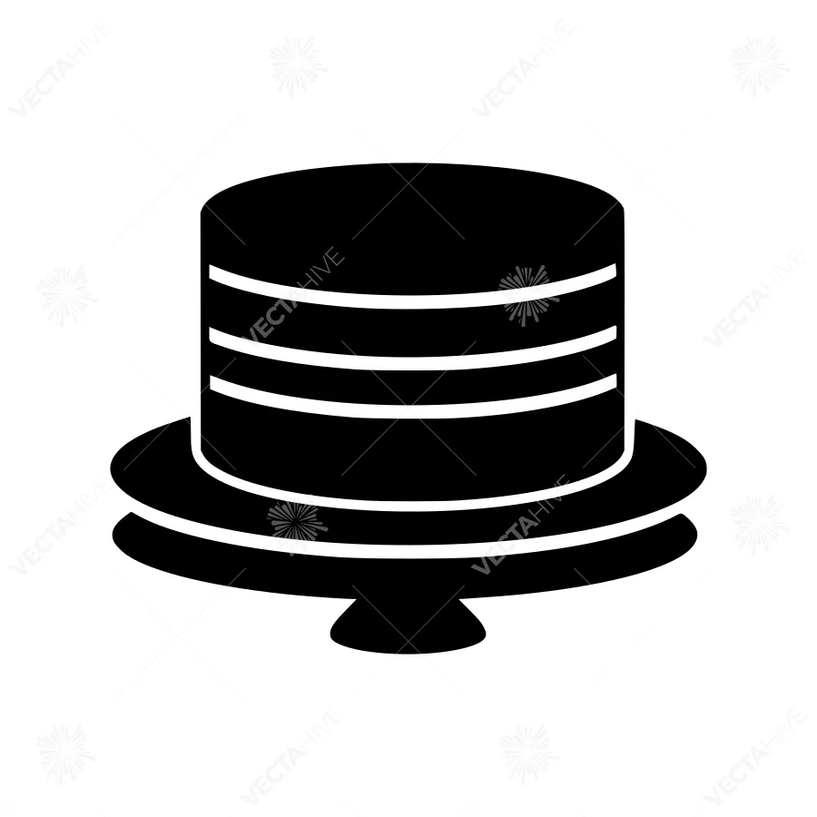 Black Cake Icon - Dessert Illustration