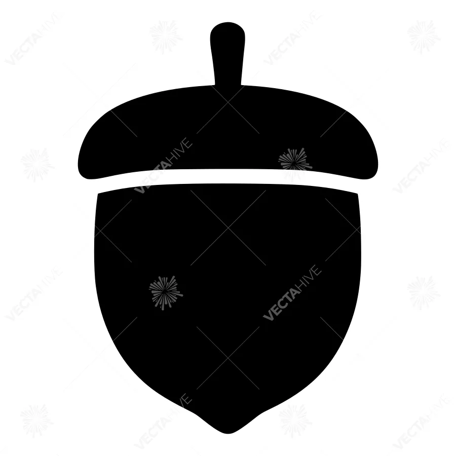 Black Acorn Icon - Vector Illustration