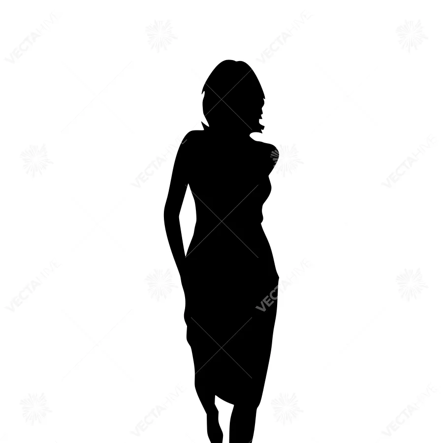 Silhouette Woman Walking - Elegant Figure