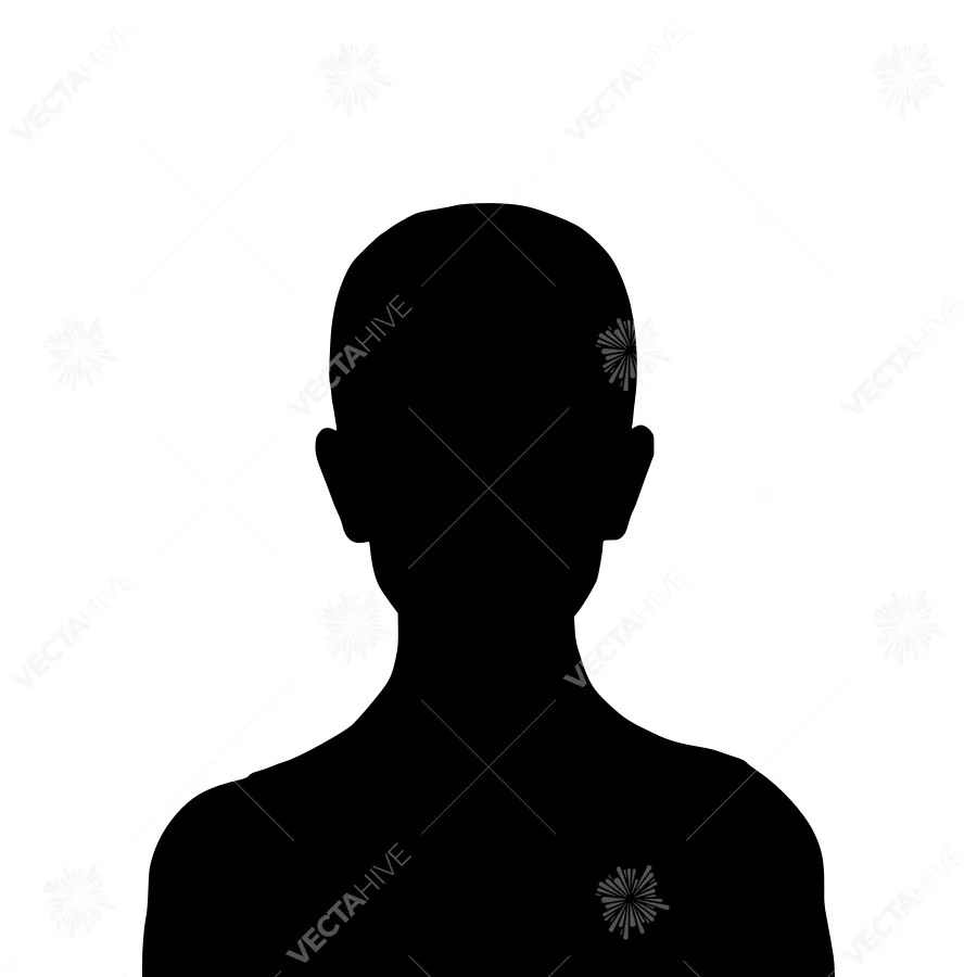 Silhouette Person Headshot - Minimalist Black Outline