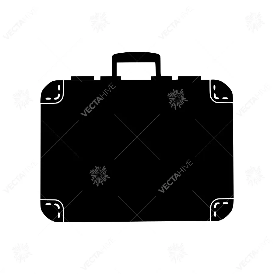 Black Suitcase Icon - Travel Vector Illustration