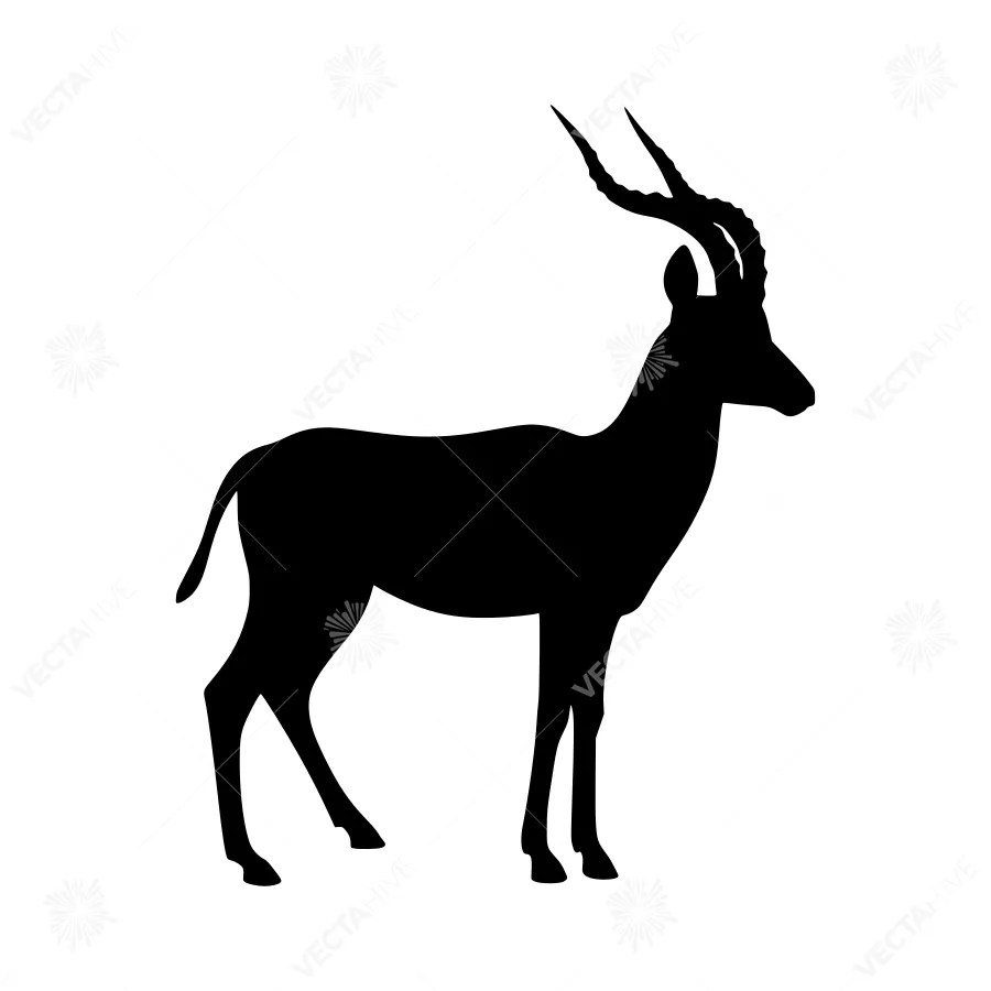 Silhouette of a Gazelle - Animal Vector Graphic
