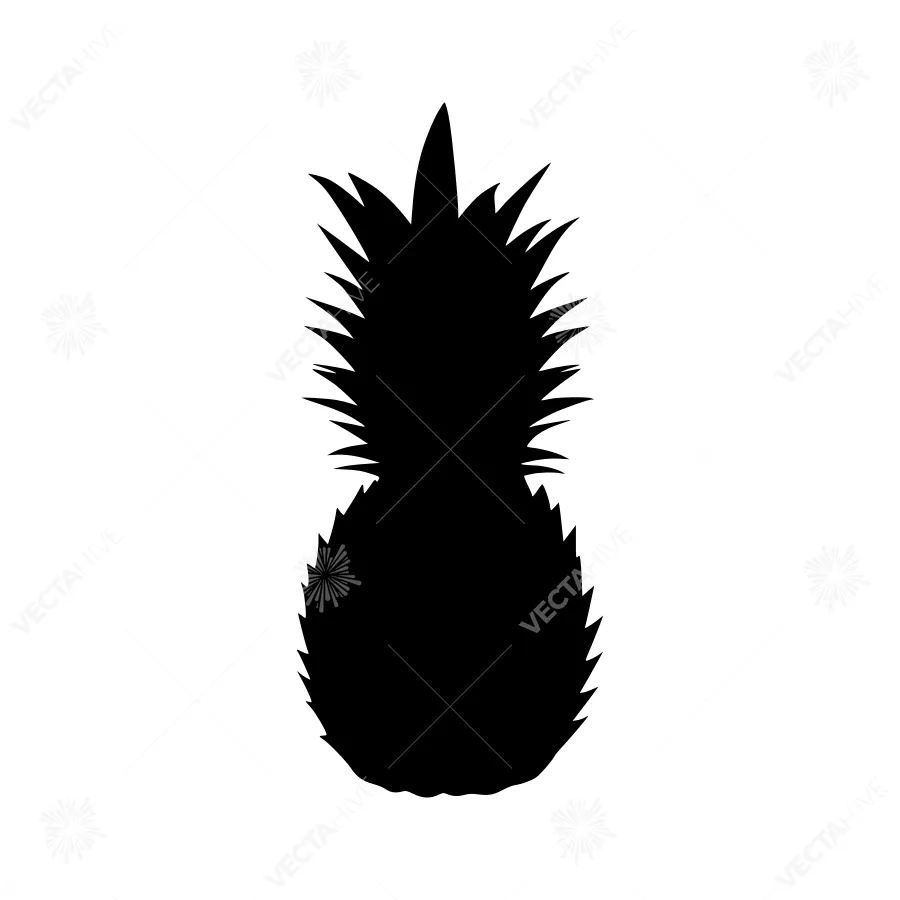 Pineapple Silhouette Vector Illustration