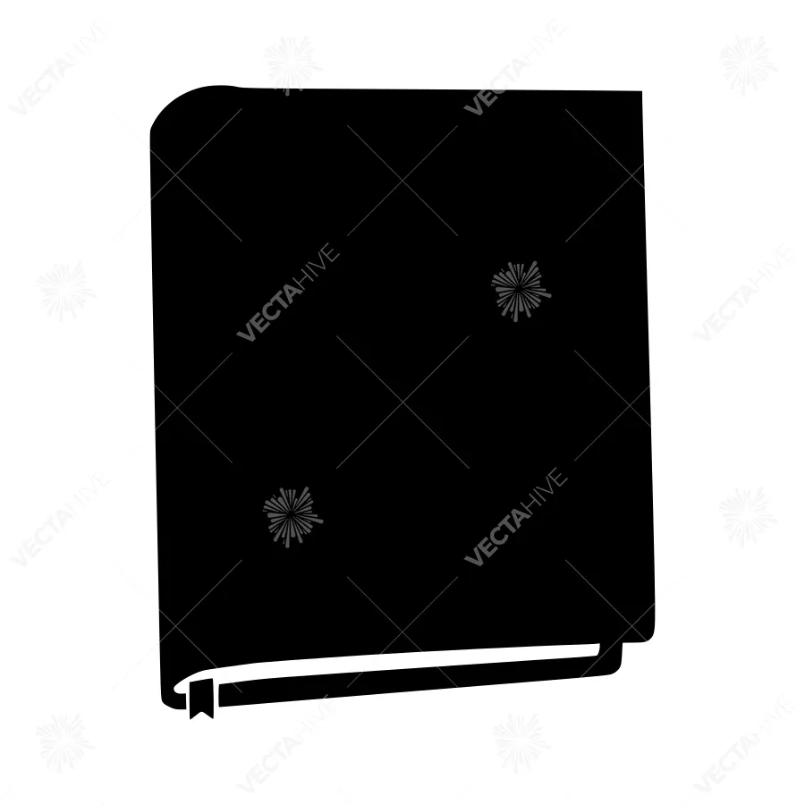 Black Book Icon - Minimalist Vector Illustration