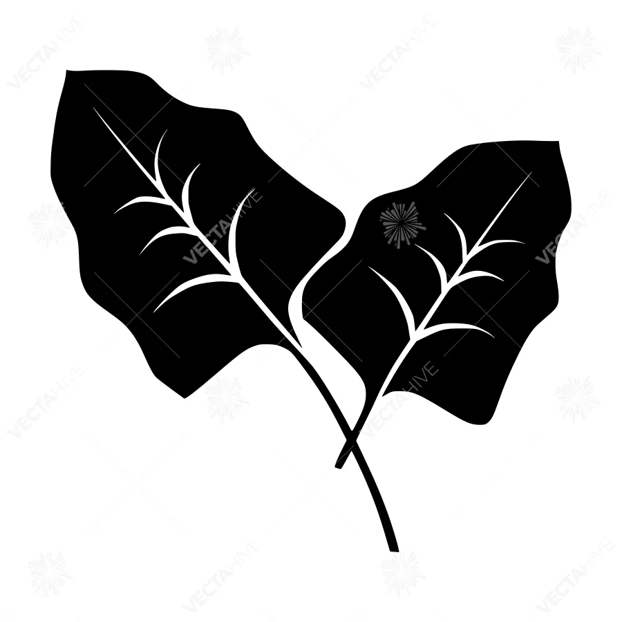 Black Leaf Silhouette Vector Icon