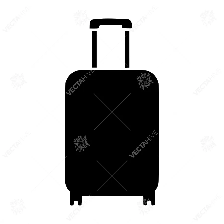 Black Suitcase Icon - Travel Vector Illustration