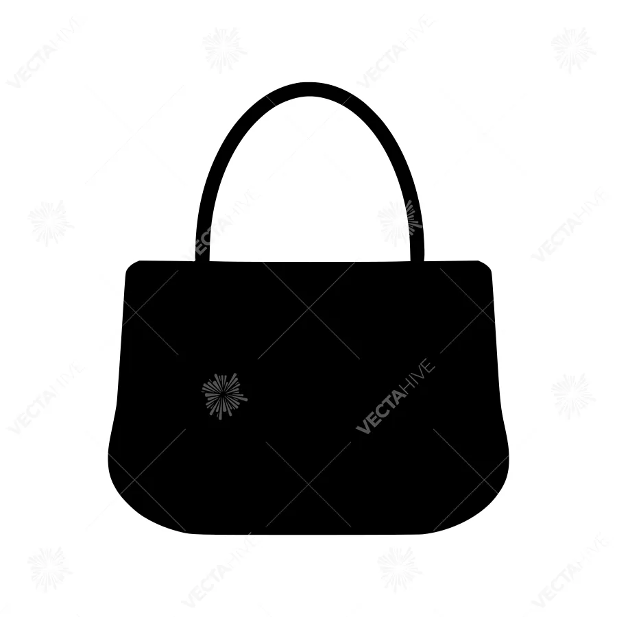 Black Handbag Icon - Vector Illustration