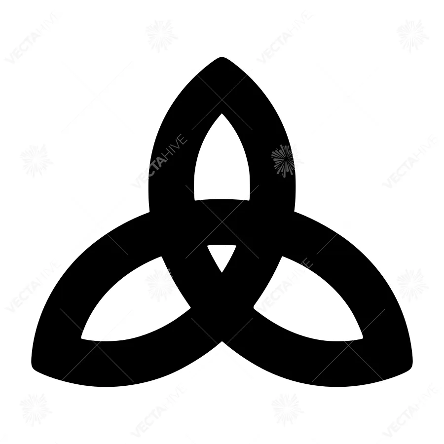 Black Celtic Knot Symbol - Triquetra Vector Icon