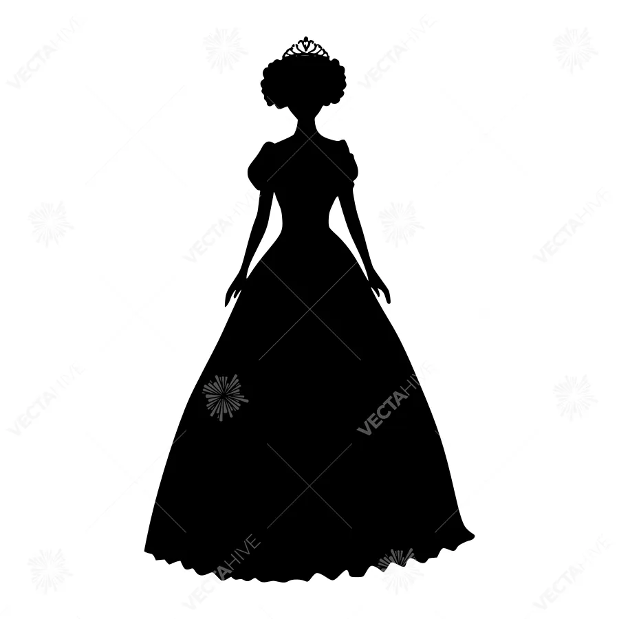 Elegant Black Princess Silhouette