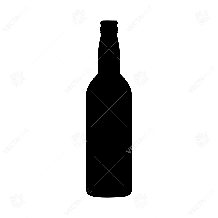 Bottle Silhouette - Black on White