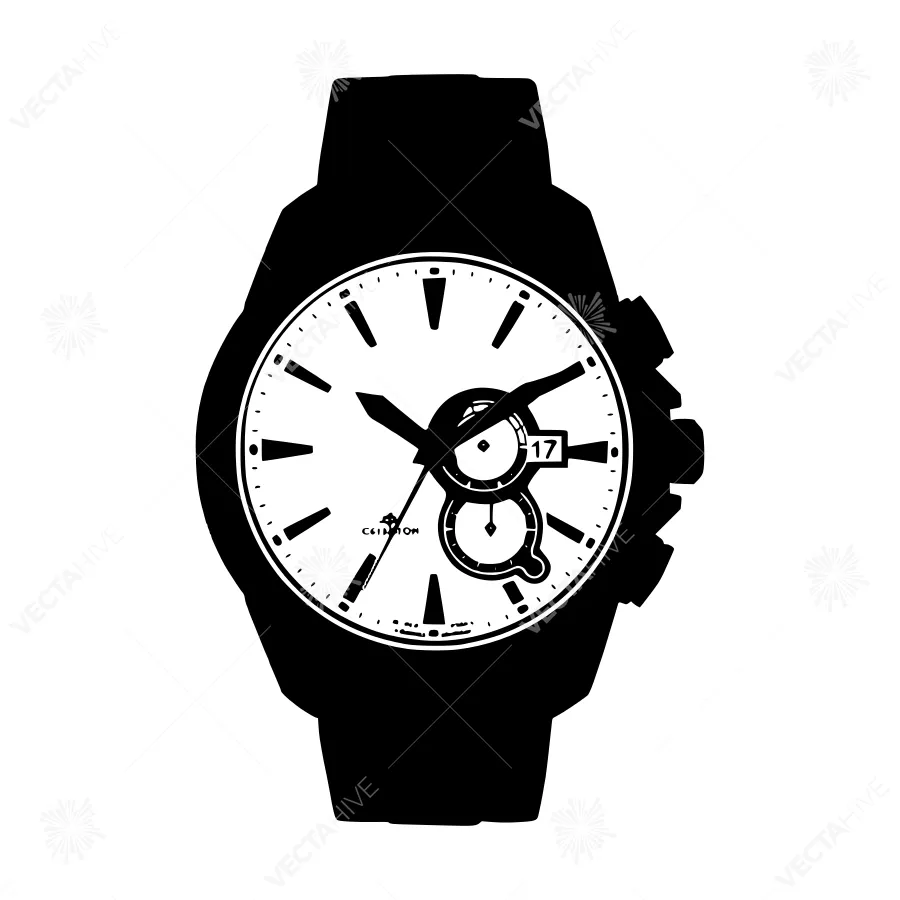 Black Watch Silhouette on White Background