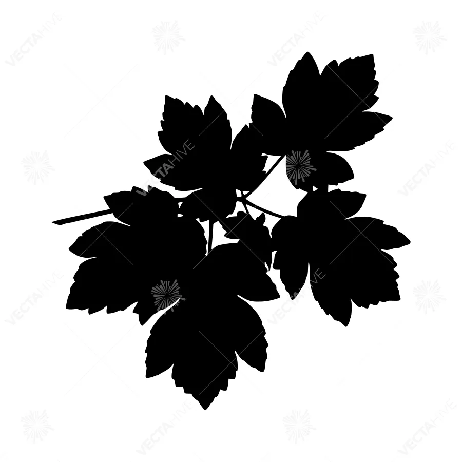 Black Leaf Silhouette - Minimalist Botanical Design