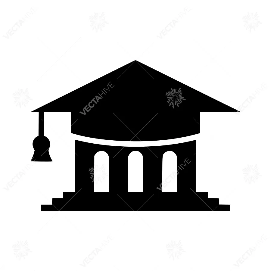 University Graduation Icon - Vector Illustration