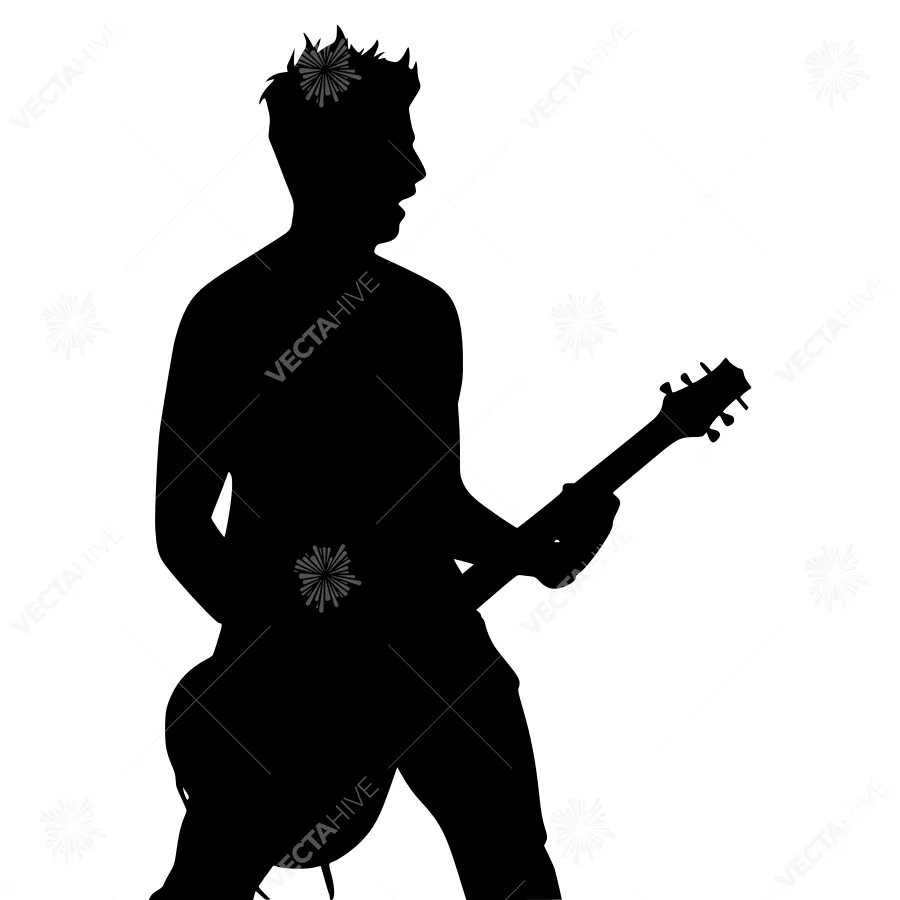 Silhouette Musician Playing Guitar