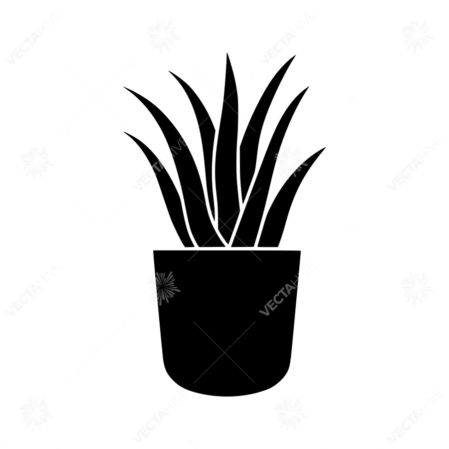 Aloe Plant Silhouette Icon