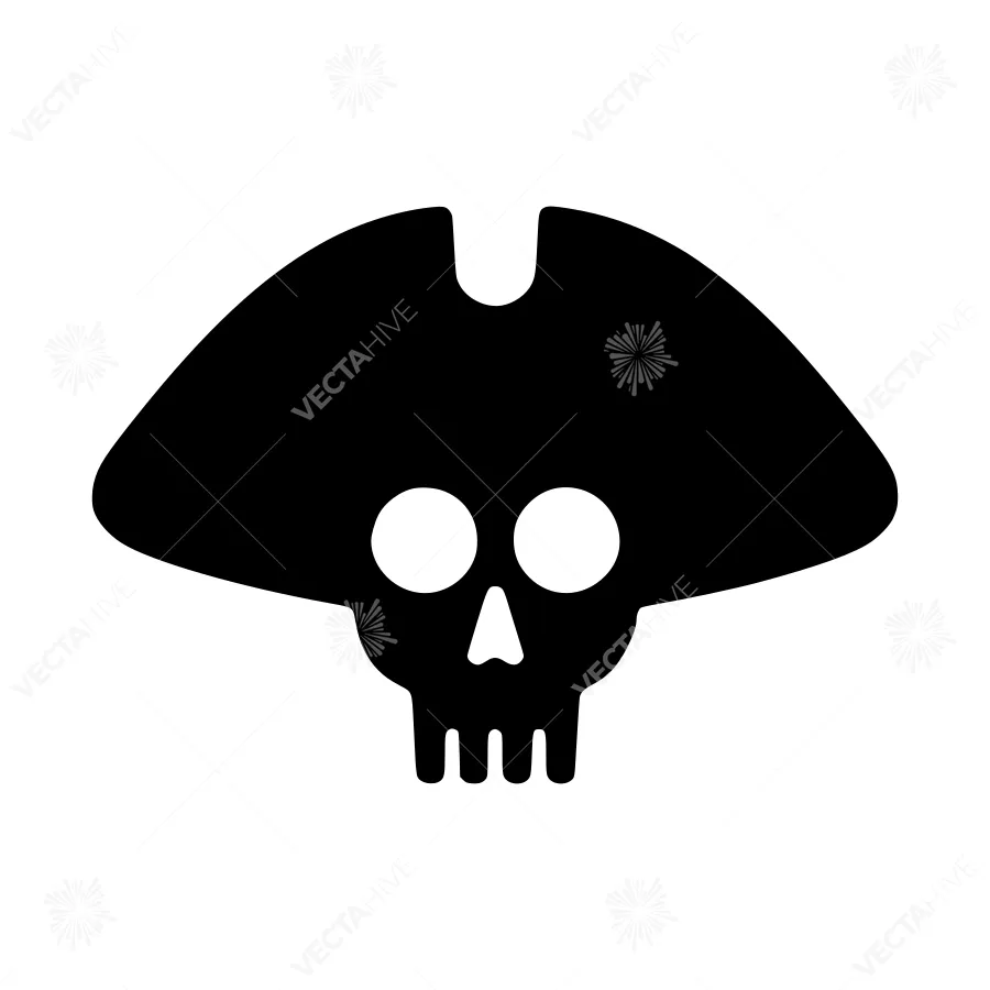 Skull Pirate Emblem Vector Icon