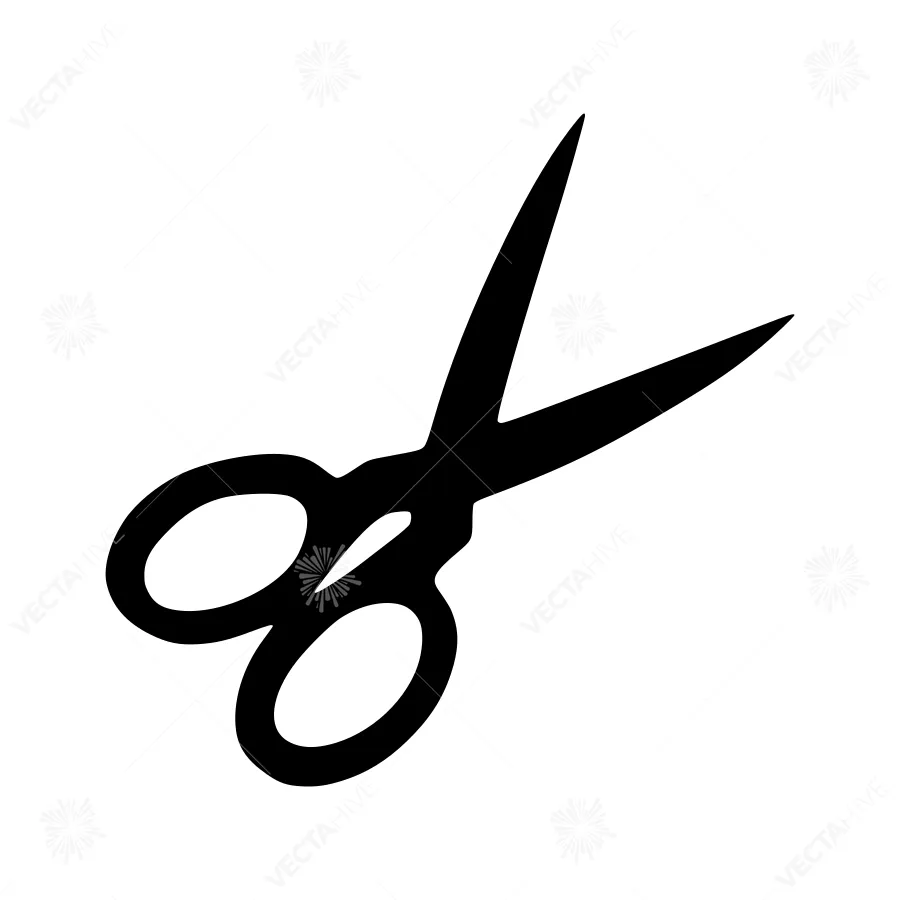Black Scissors Icon - Vector Illustration