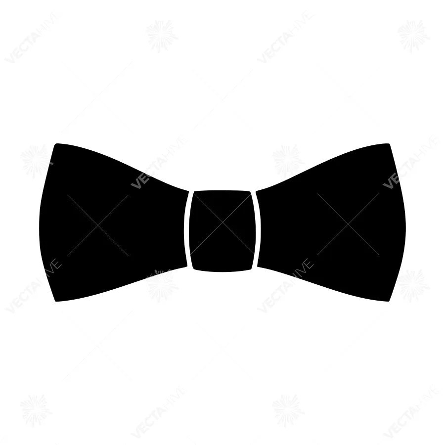 Black Bow Tie Icon - Vector Illustration