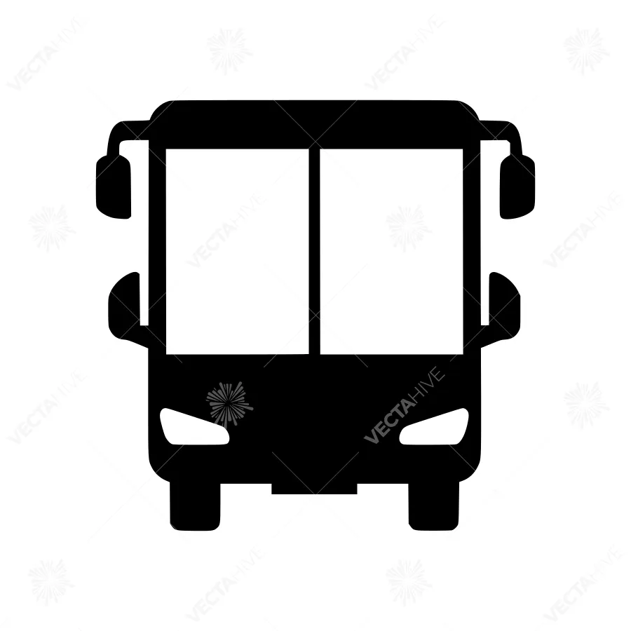 Bus Icon - Simple Line Art Vector
