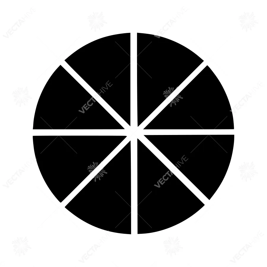 Black Pie Chart Icon - Simple Vector Illustration