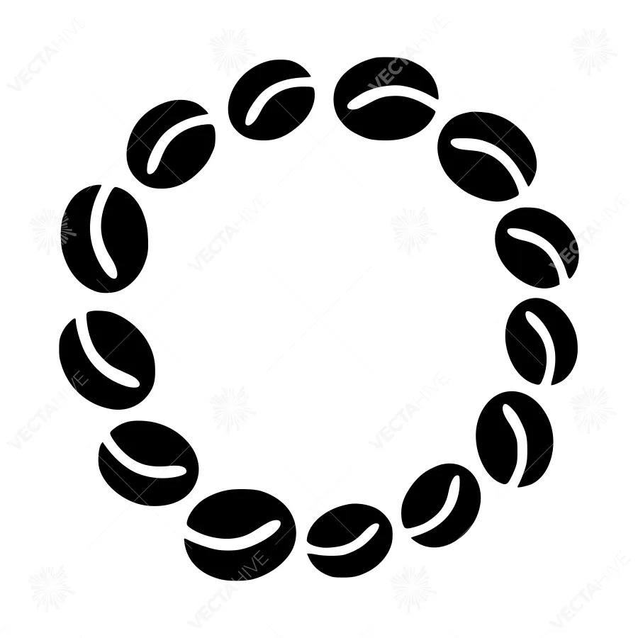 Coffee Bean Circle - Minimalist Vector Graphic