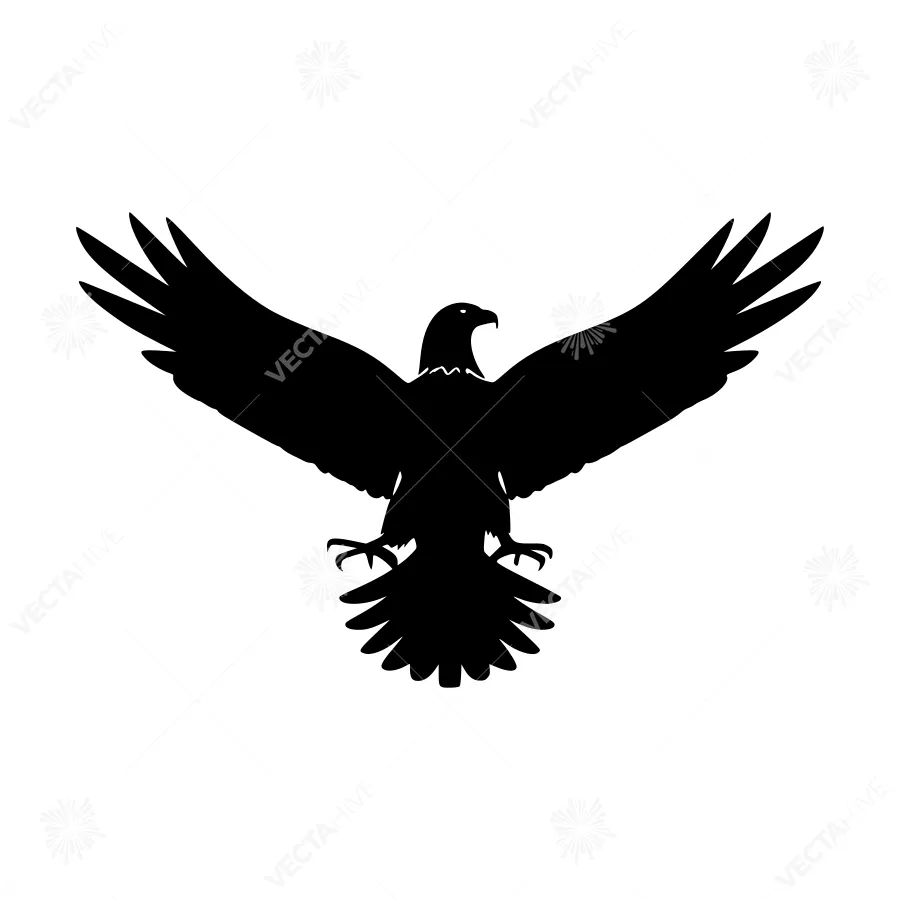 Black Eagle Silhouette Vector Graphic