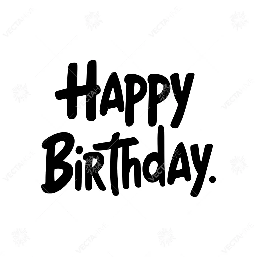 Happy Birthday Typography Illustration